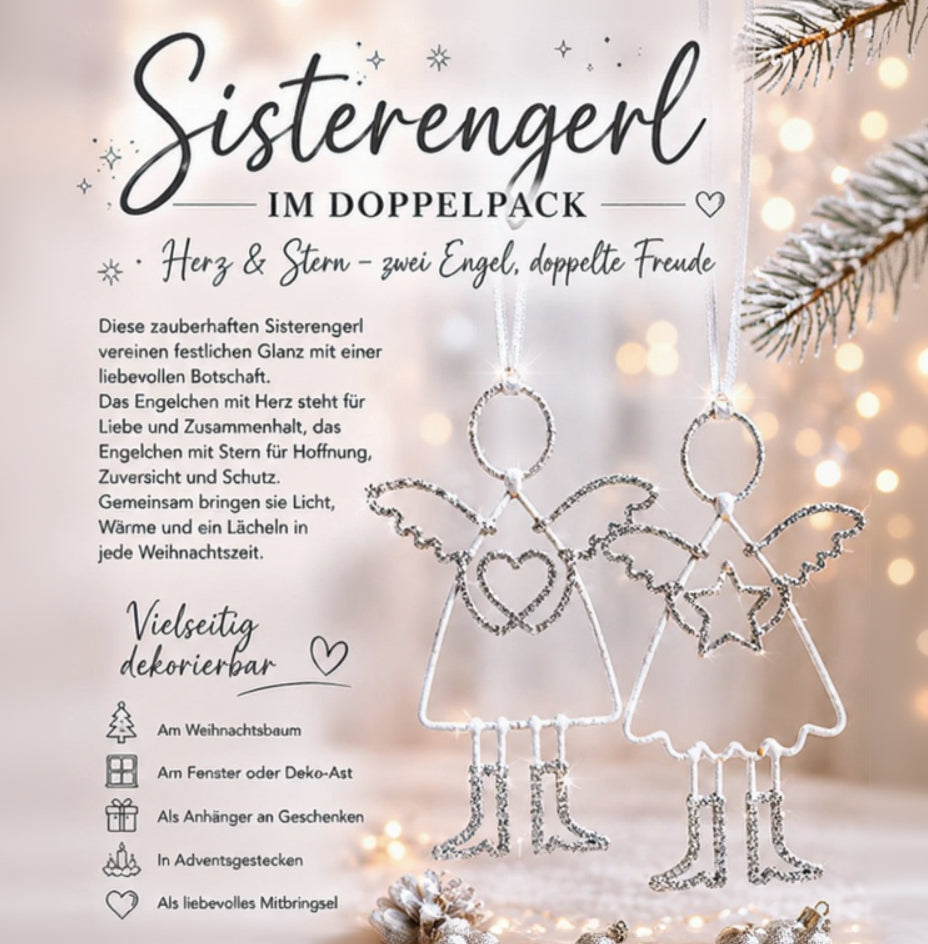SISTER-Angels silberweiß- NEU- 2er Set