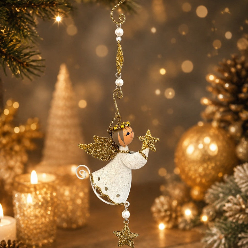 Engel Ornament mit Stern gold