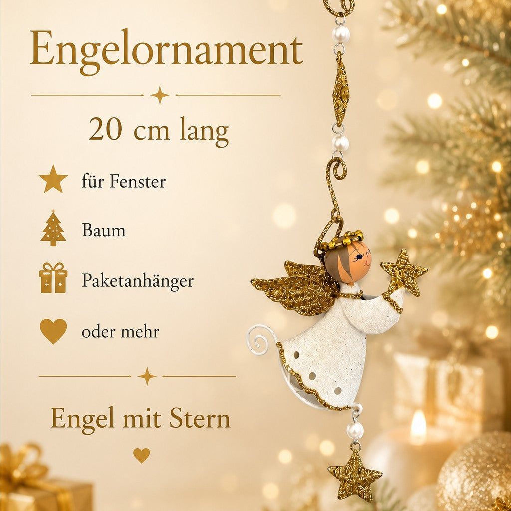 Engel Ornament mit Stern gold