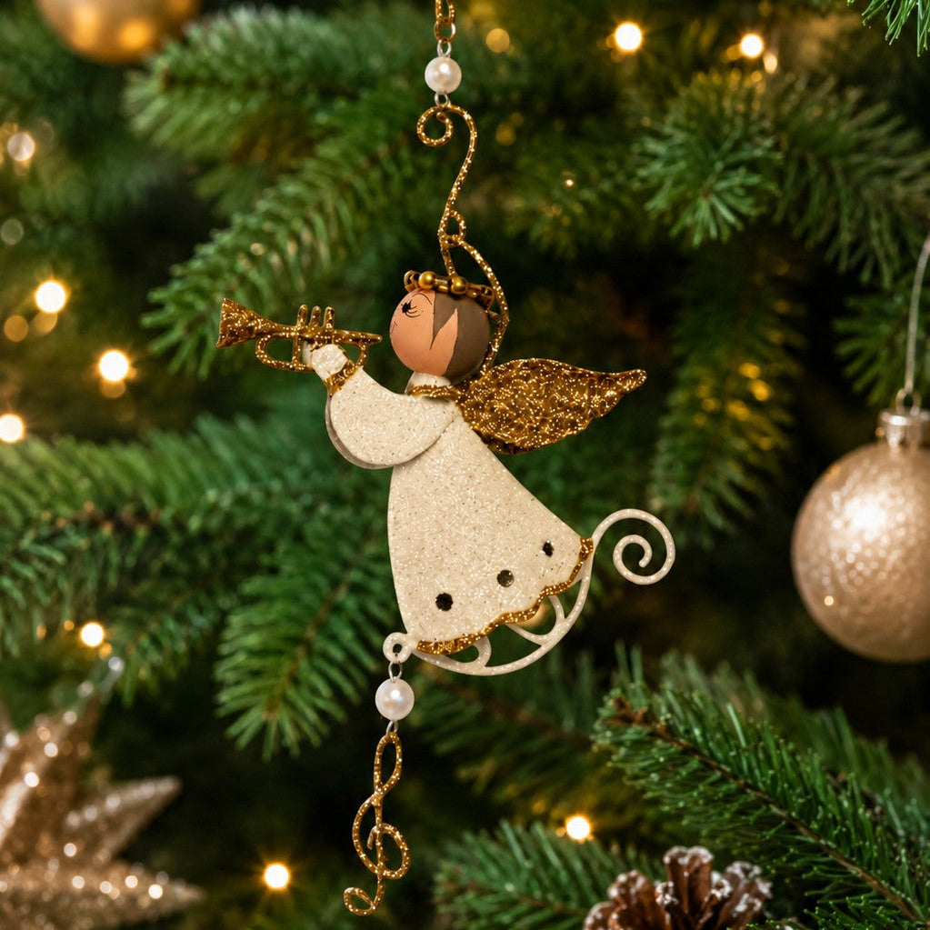 Engel Ornament mit Trompete NEU