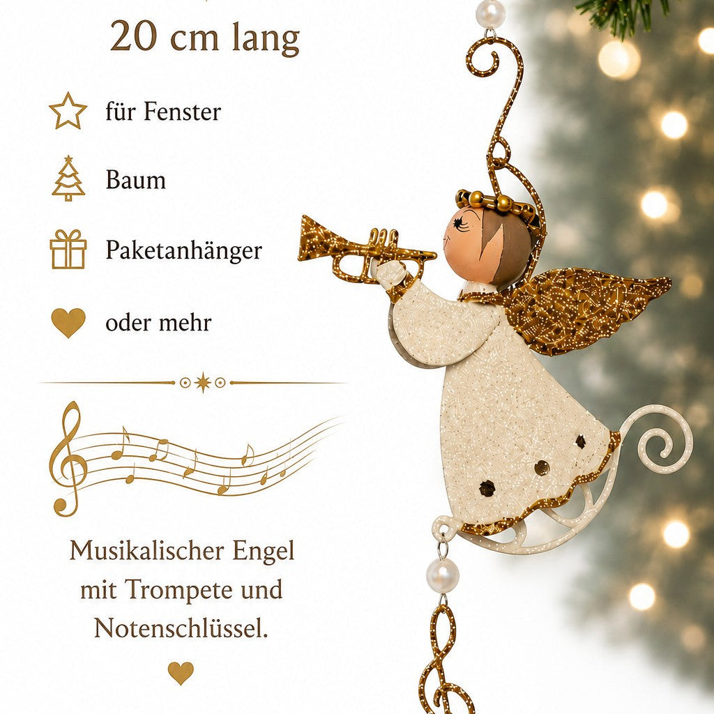 Engel Ornament mit Trompete NEU