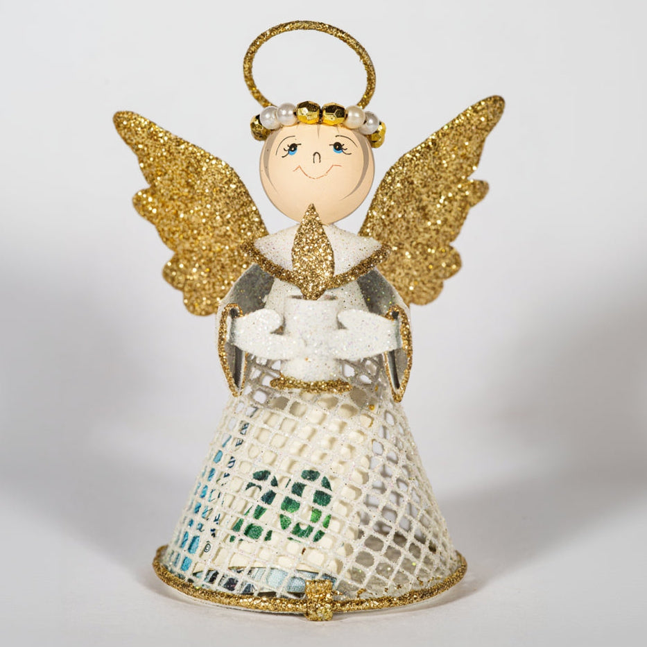 Überraschungsengel gold mit Kerze