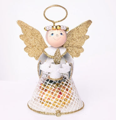 Überraschungsengel gold mit Kerze