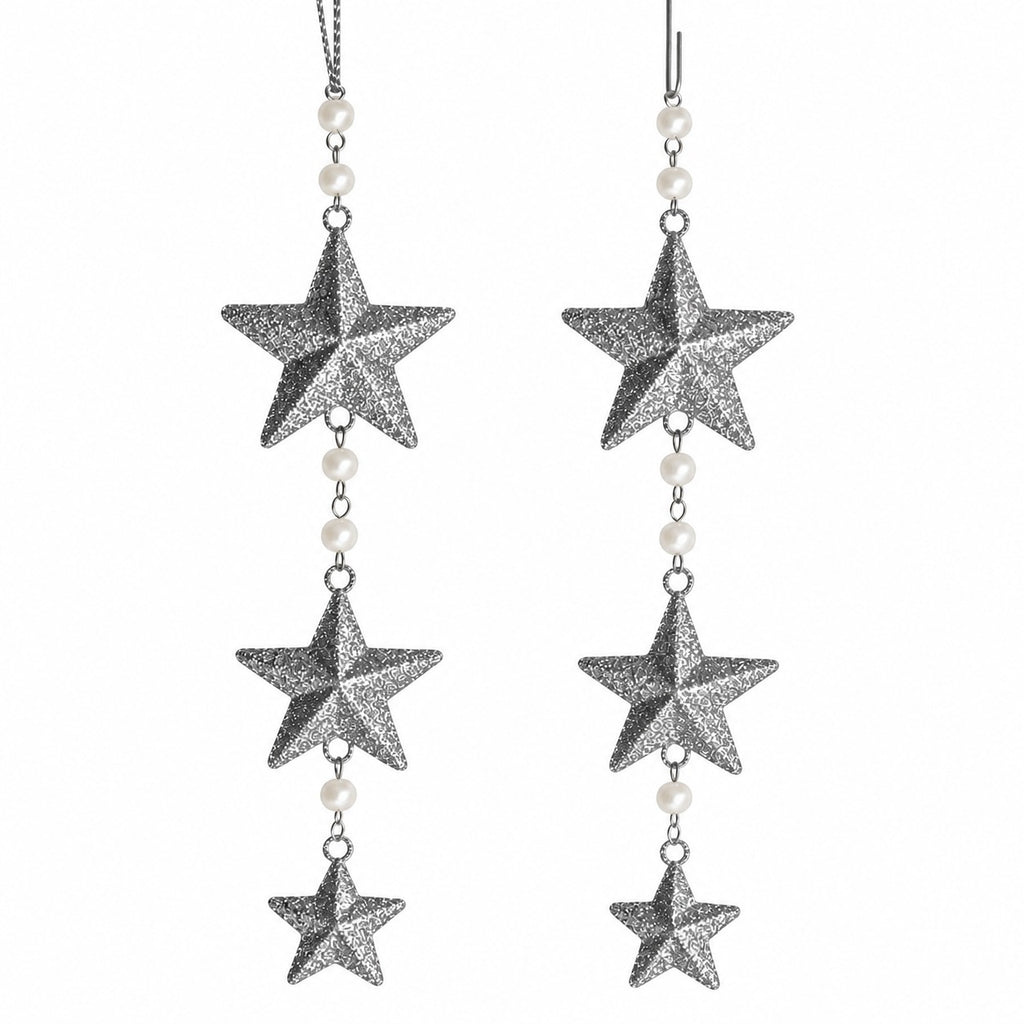 Sternengirlande silber-2er Set